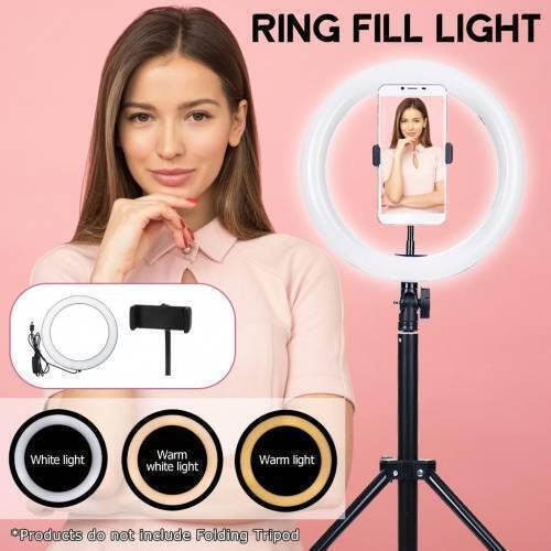 26cm Ring Light With Phone Holder & 3 Shades Of Colour For Videos Photography Studio & Lightining