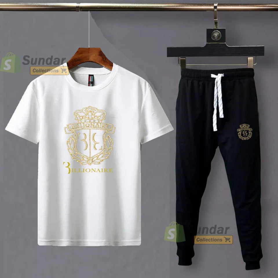 Billionaire printed summer track suit for men white