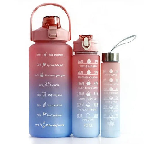 3pcs | 2pcs 1pcs PMotivational Water Bottle With Straw, Bottle & Straw Cleaner,