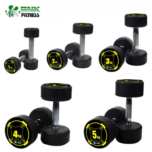 SNK FITNESS Rubber Dumbbell with Metal Handles