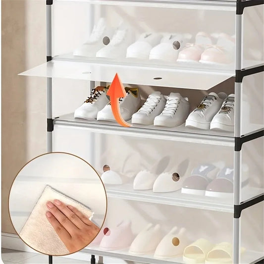 3 Layers Stainless Steel Dust Proof Shoe Rack