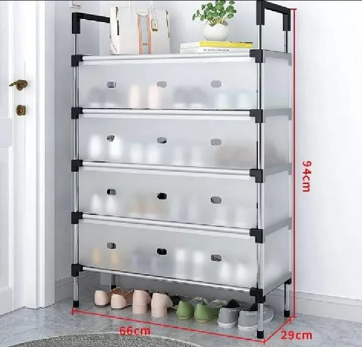 3 Layers Stainless Steel Dust Proof Shoe Rack
