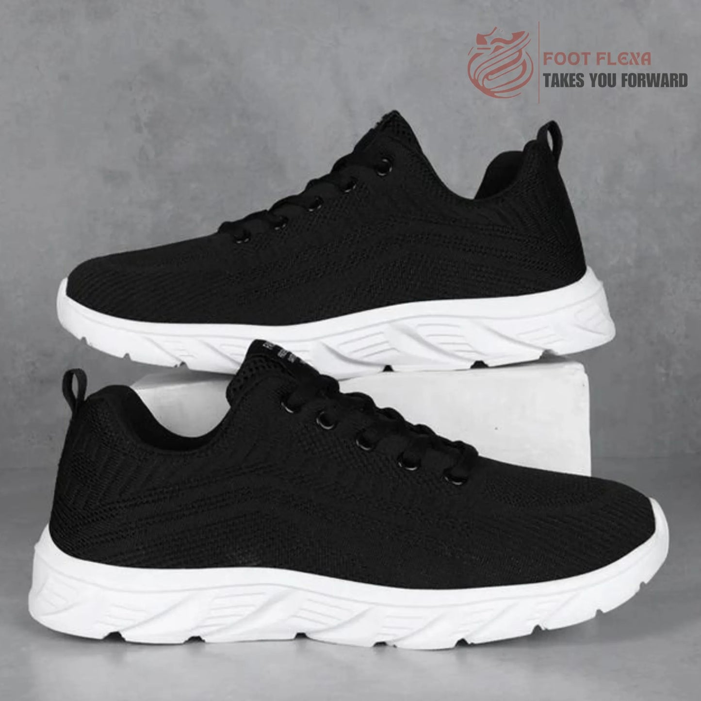 Foot Flexa Shoes For Men - Black Joggers - Shoes