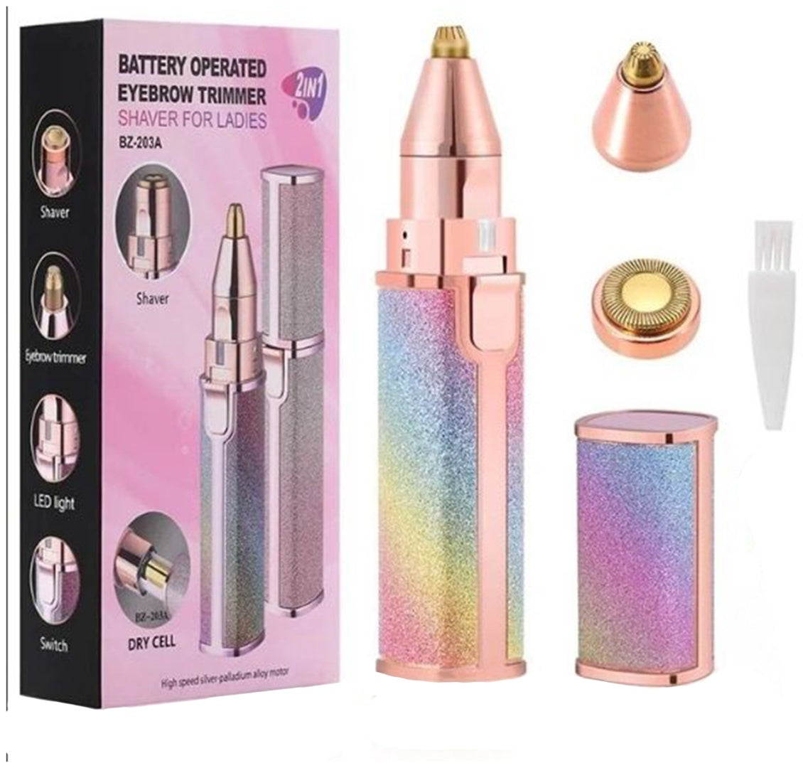 2 in 1 Electric Eyebrow Trimmer & Facial Hair Remover for Women