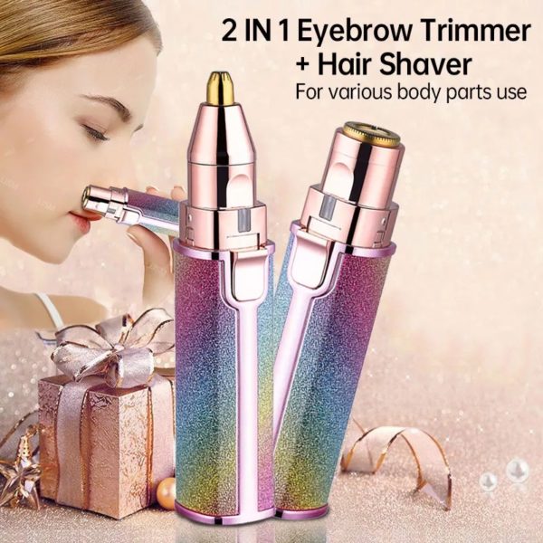 2 in 1 Electric Eyebrow Trimmer & Facial Hair Remover for Women